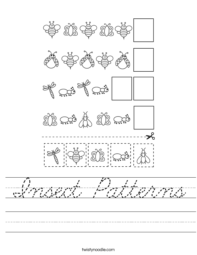Insect Patterns Worksheet