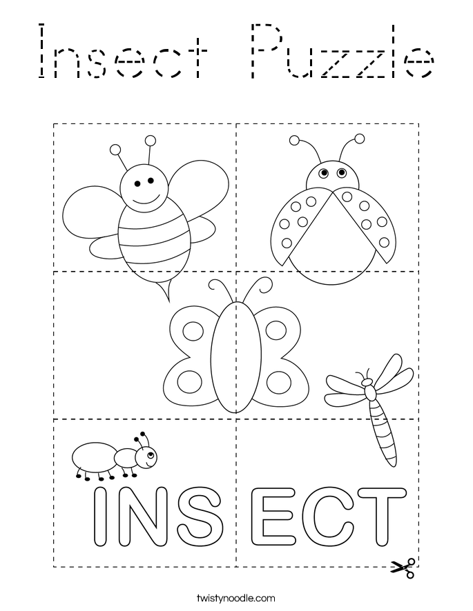 Insect Puzzle Coloring Page