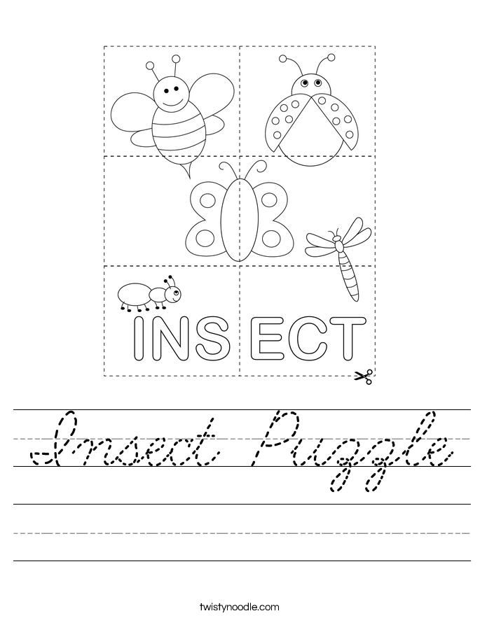 Insect Puzzle Worksheet