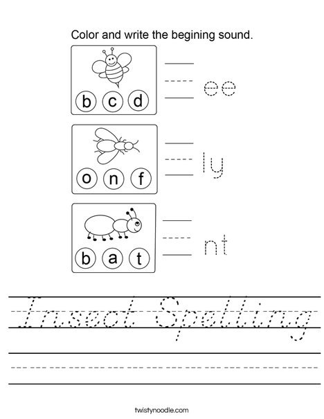 Insect Spelling Worksheet