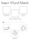 Insect Word Match Coloring Page