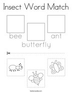 Insect Word Match Coloring Page