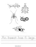 An insect has 6 legs Worksheet