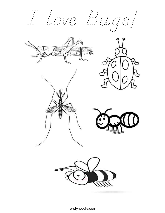 I love Bugs! Coloring Page