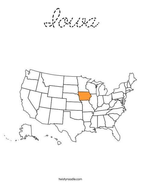 Iowa Coloring Page