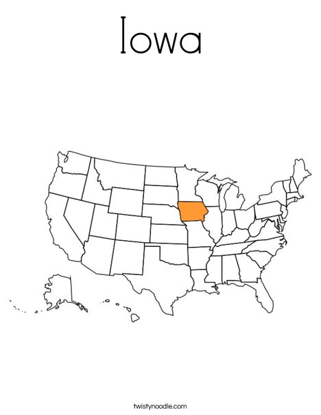 Iowa Coloring Page - Twisty Noodle