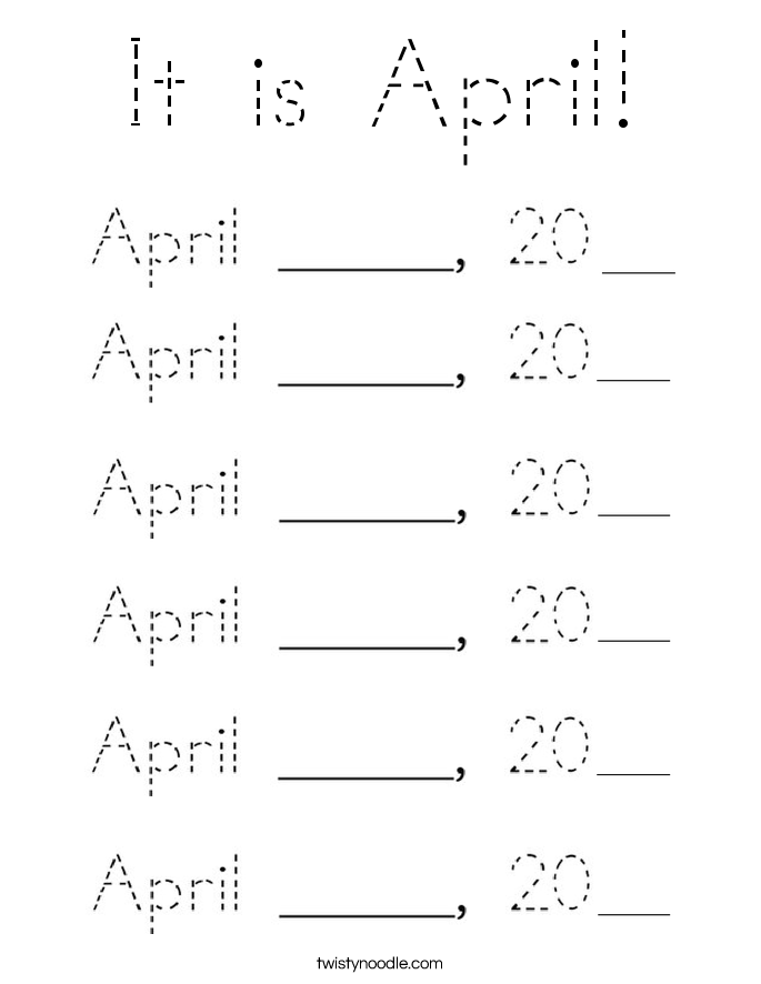 It is April! Coloring Page