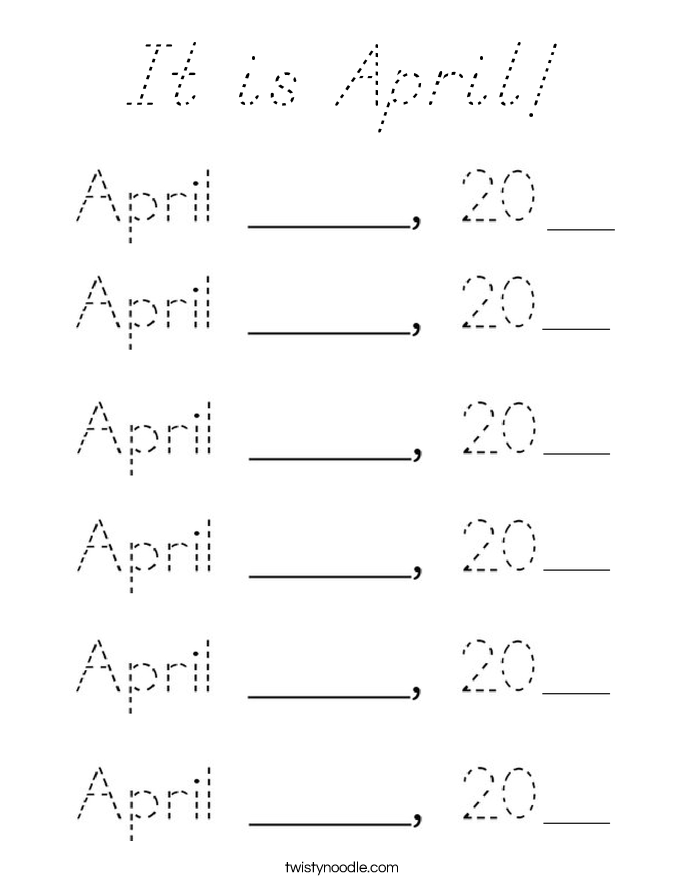 It is April! Coloring Page