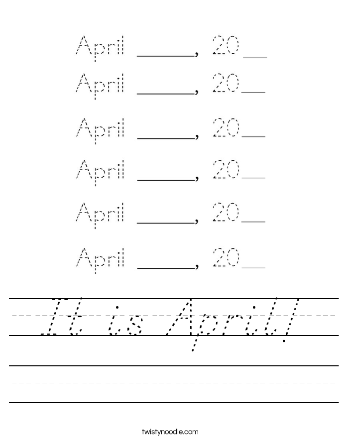 It is April! Worksheet