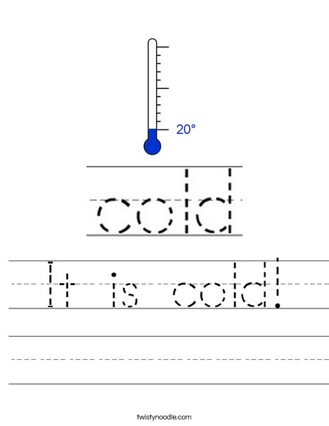 It is cold! Worksheet