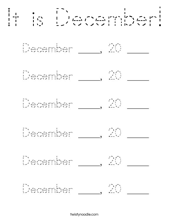 It is December! Coloring Page