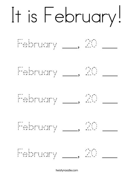 It is February! Coloring Page