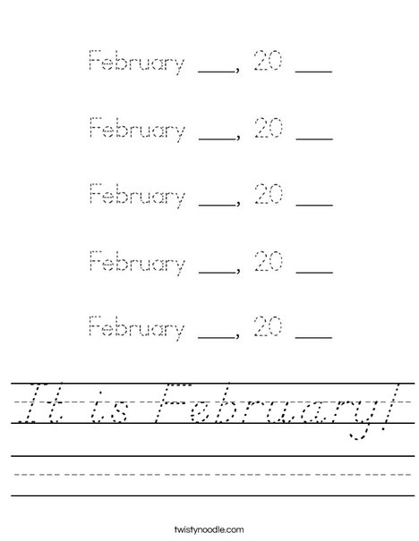 It is February! Worksheet