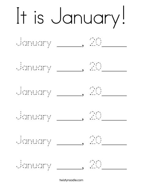 It is January! Coloring Page