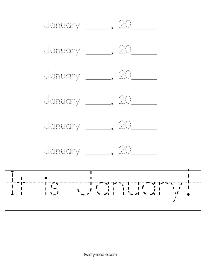 It is January! Worksheet