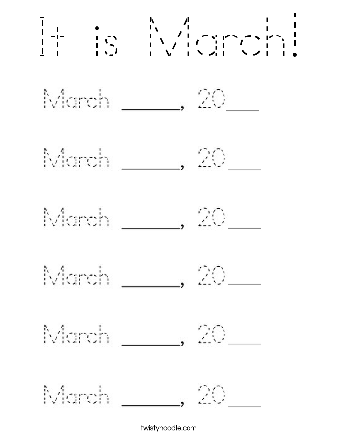 It is March! Coloring Page