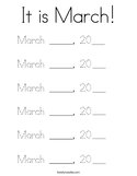 It is March Coloring Page
