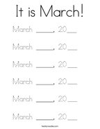 Cut and paste the letters M-A-R-C-H Coloring Page - Twisty Noodle