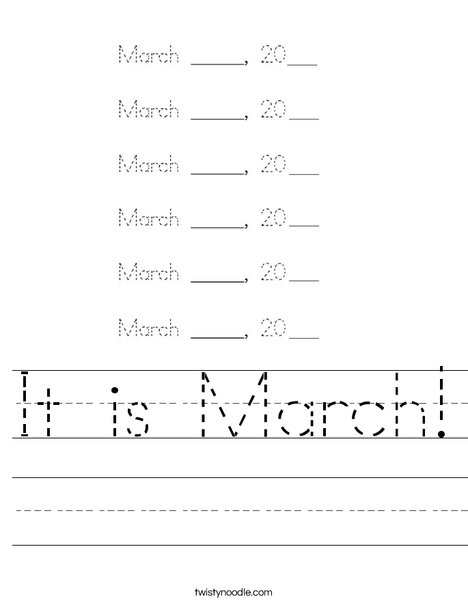 It is March! Worksheet