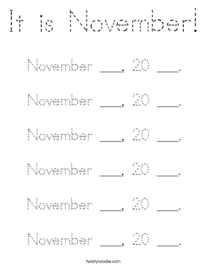 It is November! Coloring Page