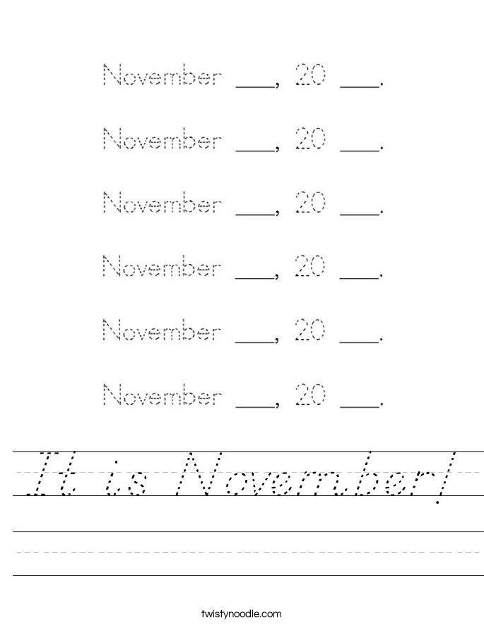 It is November! Worksheet
