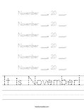 It is November! Worksheet
