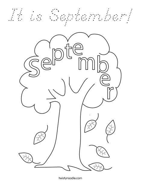 It is September! Coloring Page