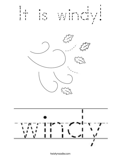 It is windy! Coloring Page