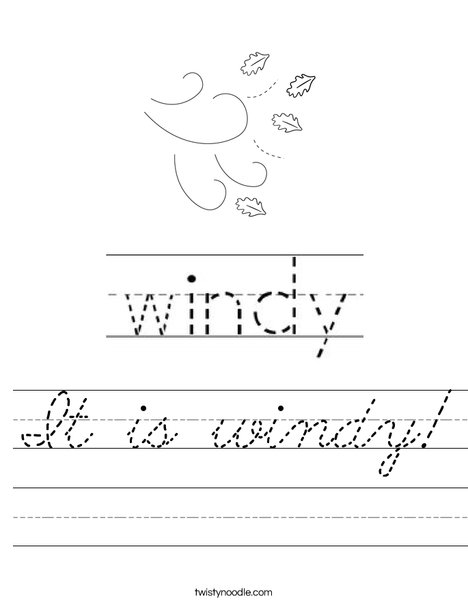It is windy! Worksheet