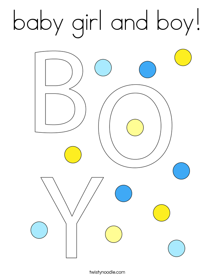 baby girl and boy! Coloring Page
