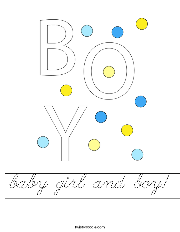 baby girl and boy! Worksheet