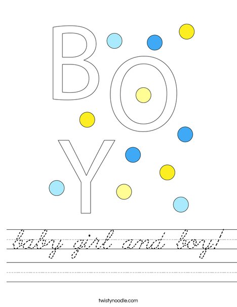 It's a Boy! Worksheet