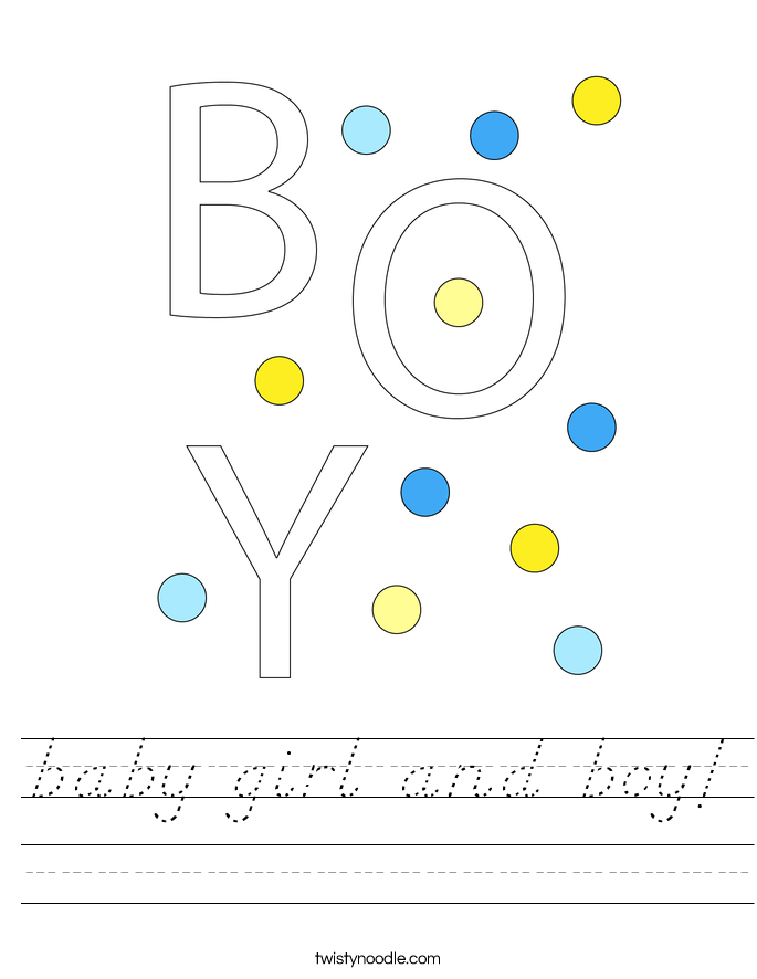 baby girl and boy! Worksheet