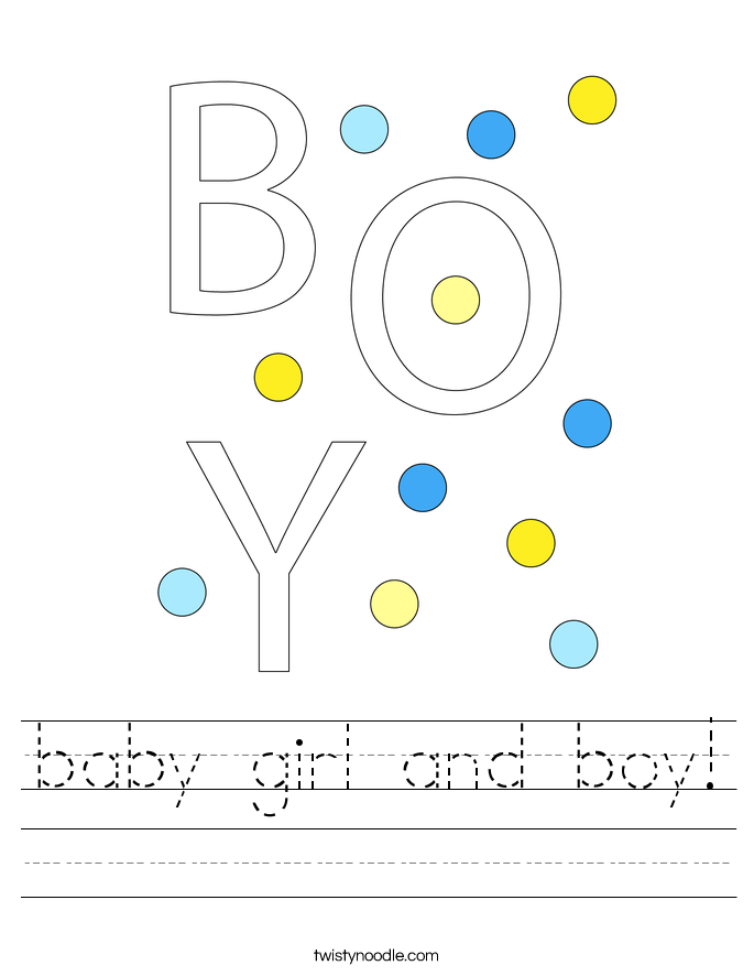 baby girl and boy! Worksheet