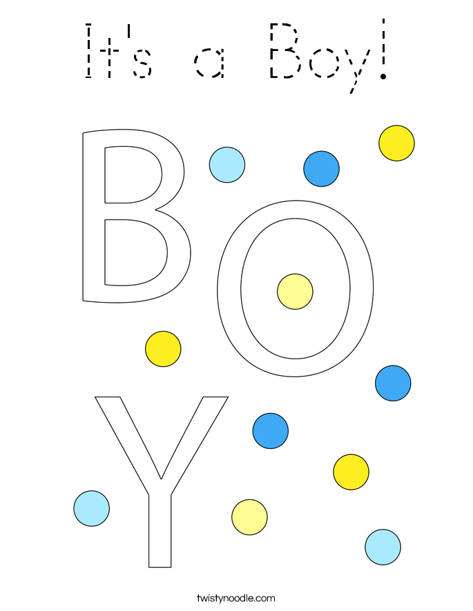 It's a Boy! Coloring Page