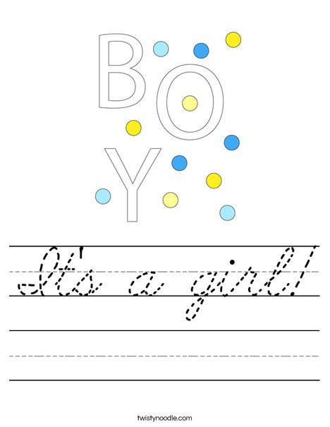 It's a Boy! Worksheet