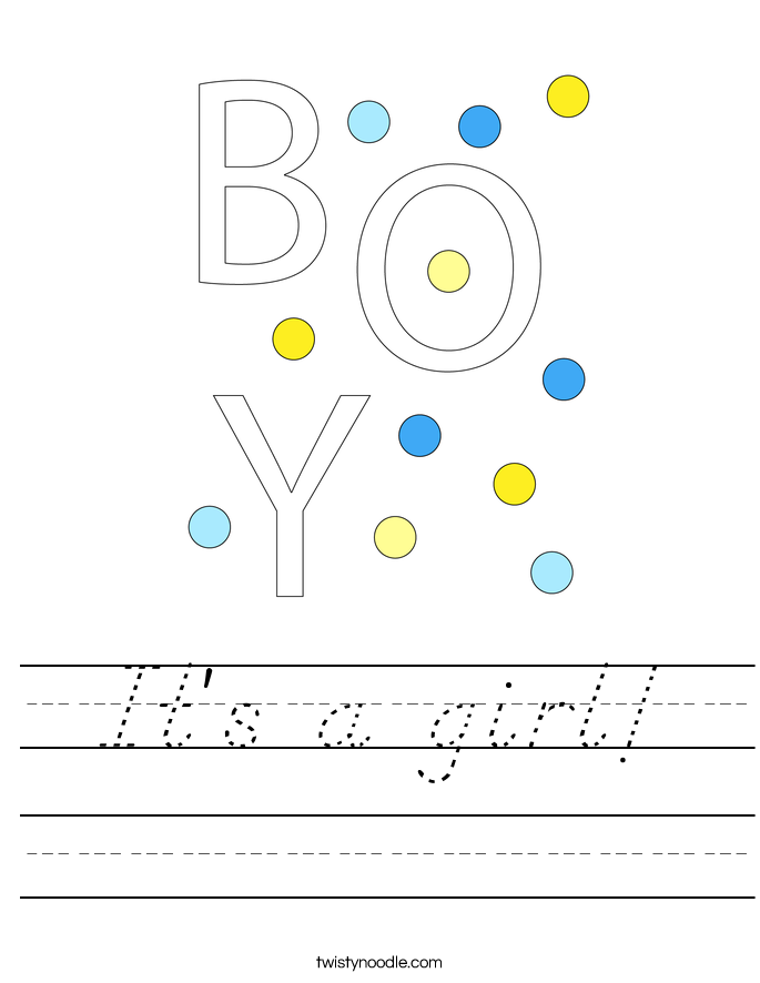 It's a girl! Worksheet