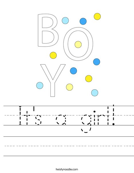 It's a Boy! Worksheet