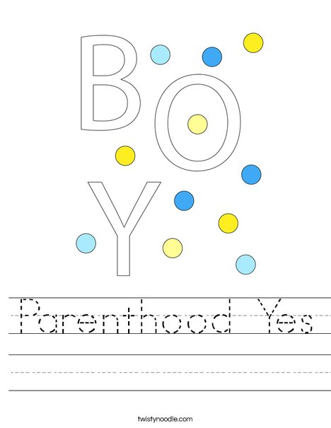 It's a Boy! Worksheet