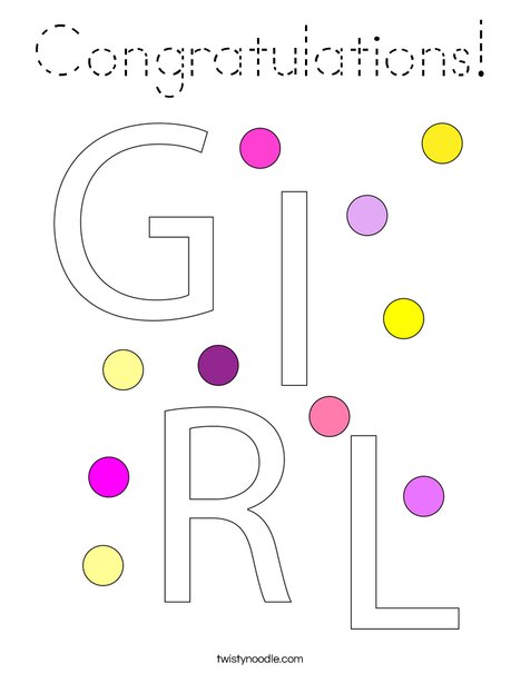 It's a Girl! Coloring Page