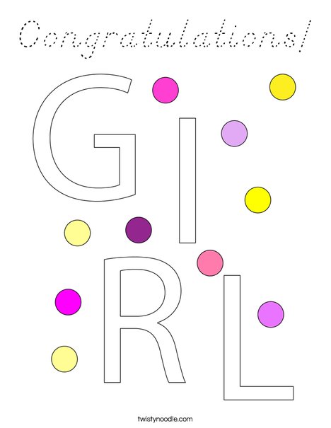 It's a Girl! Coloring Page