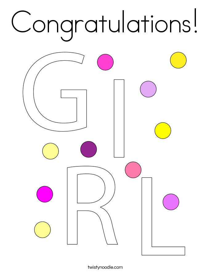 Congratulations! Coloring Page