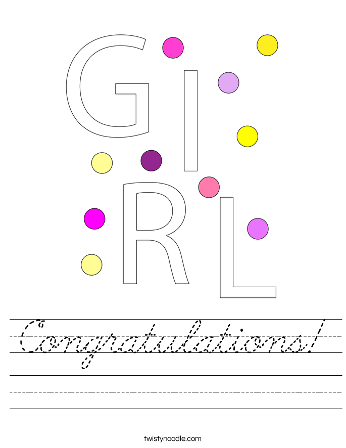 Congratulations! Worksheet