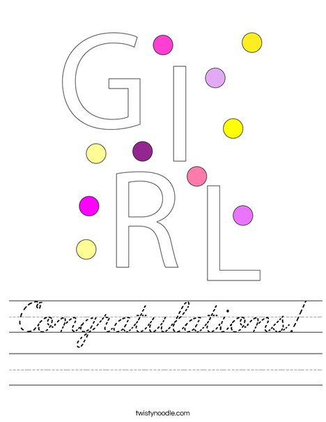 It's a Girl! Worksheet