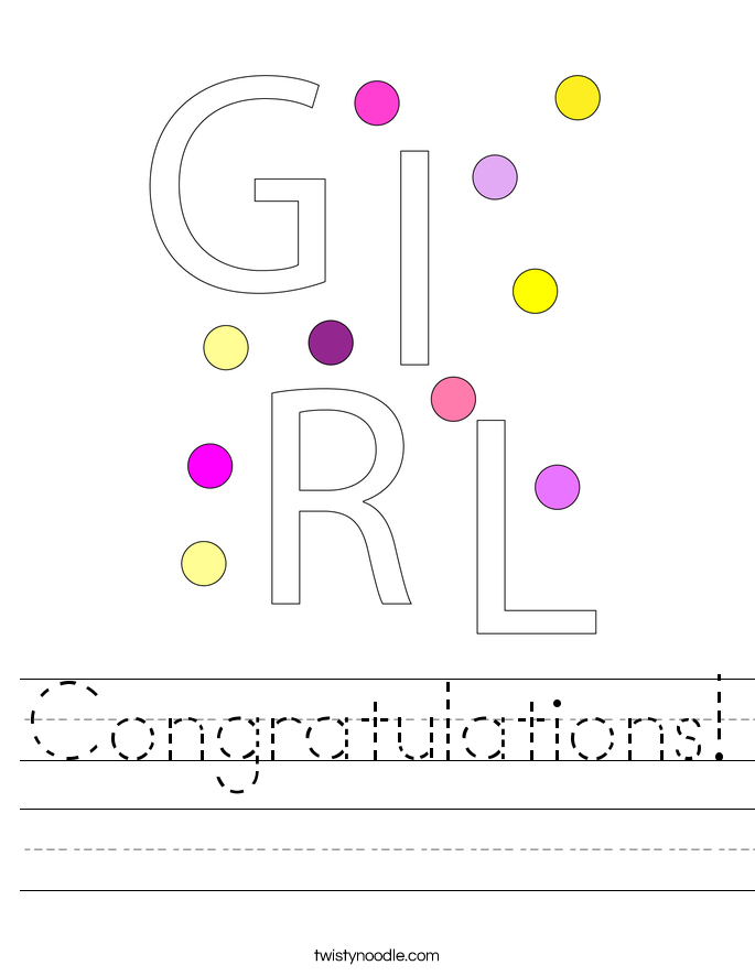 Congratulations! Worksheet