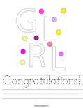 Congratulations! Worksheet