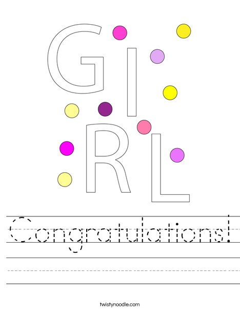 It's a Girl! Worksheet