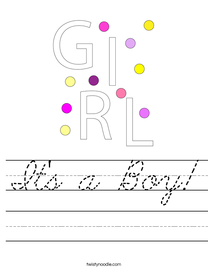 It's a Boy! Worksheet