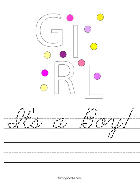 It's a Girl! Worksheet