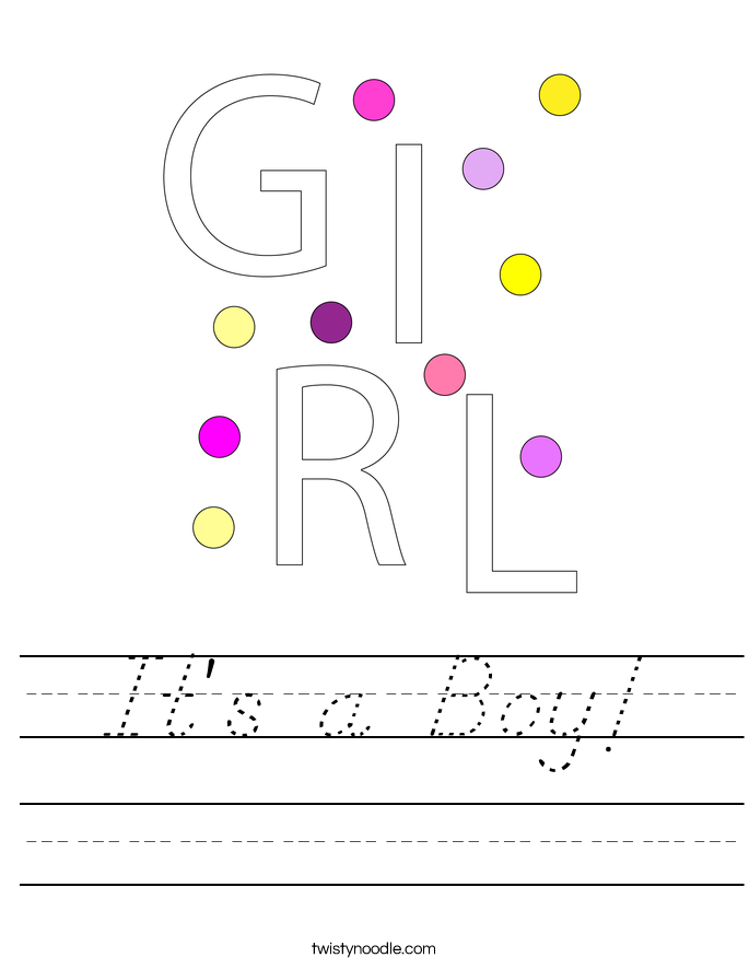 It's a Boy! Worksheet